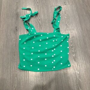 Old Navy Green Polka Dot Camisole